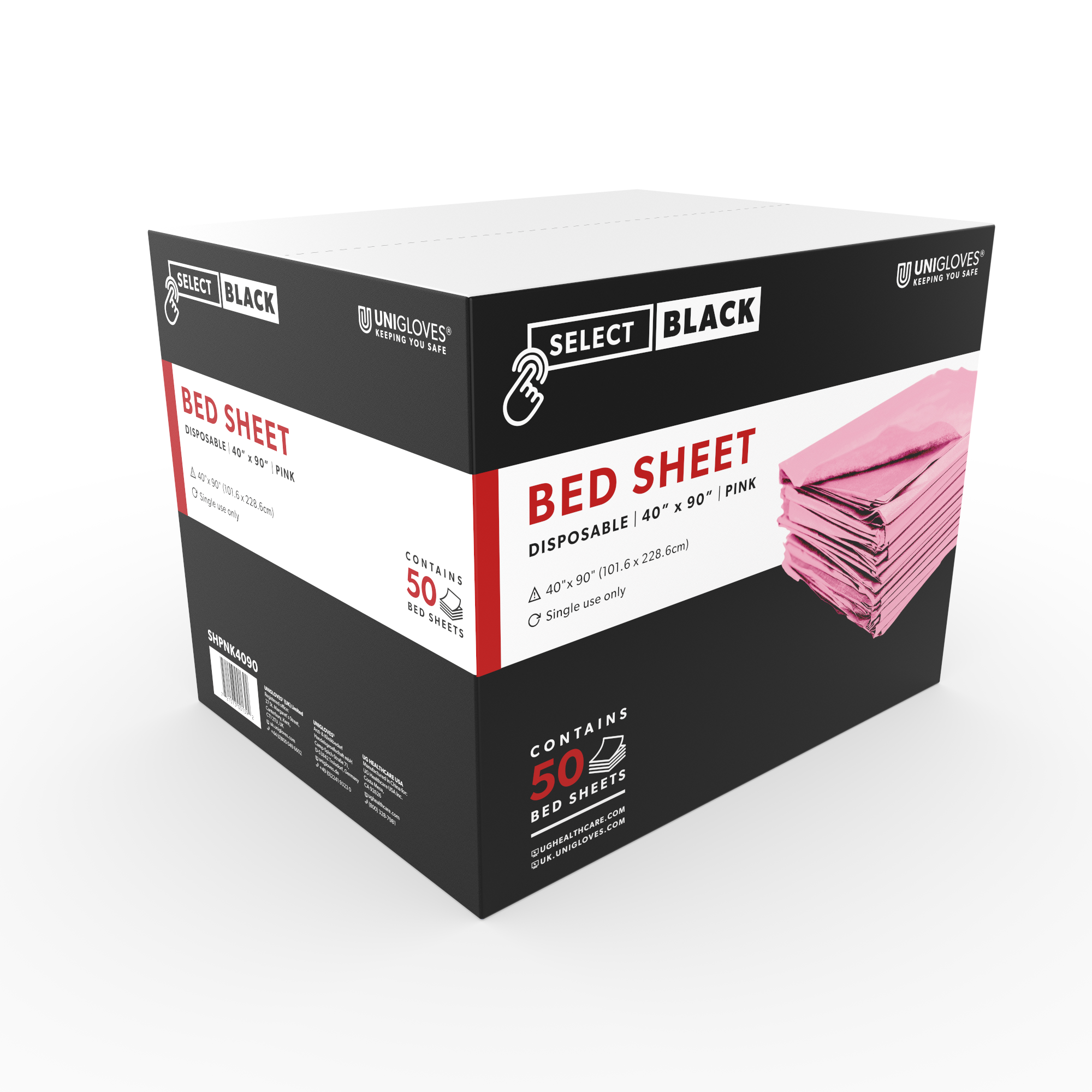 Select Black Bed Sheets - Pink